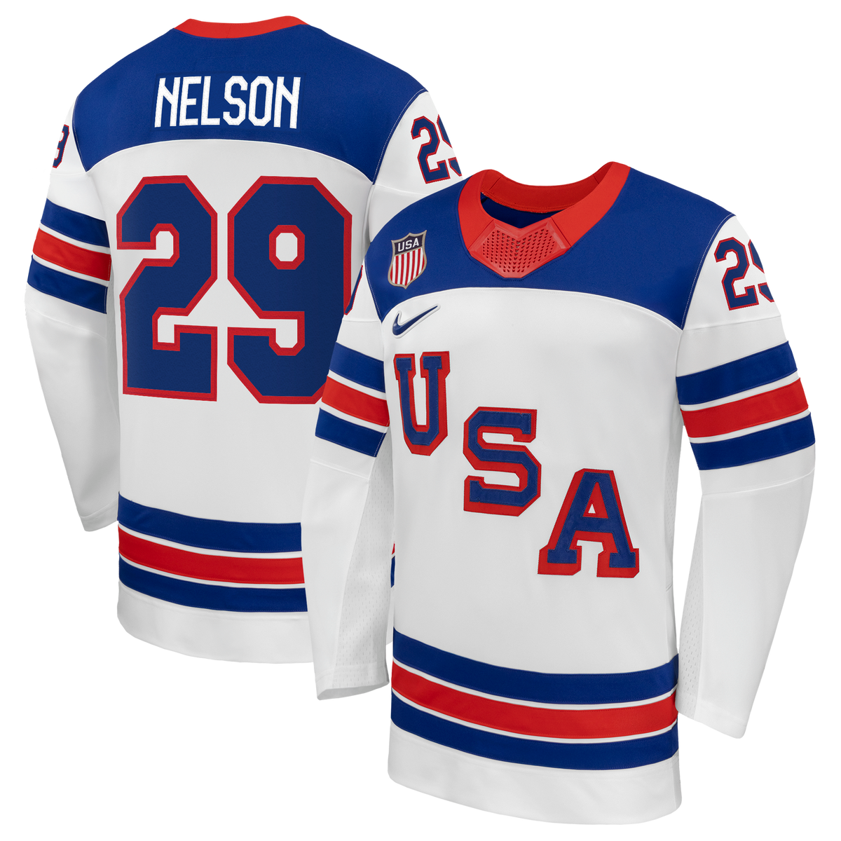 US Hockey Brock Nelson White 2026 Away Replica Jersey