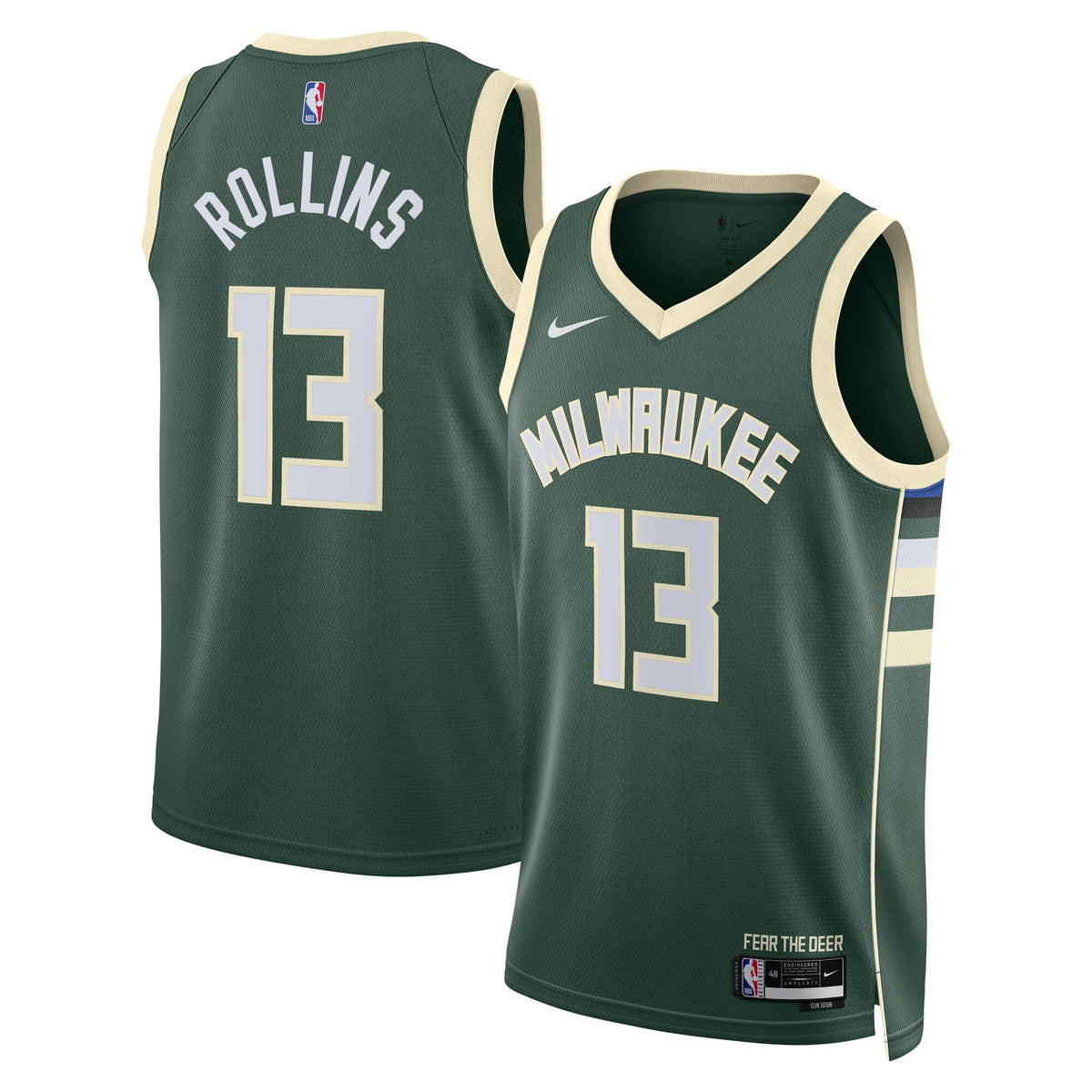 Milwaukee Bucks Icon Edition Swingman Jersey - Hunter Green - Ryan Rollins -