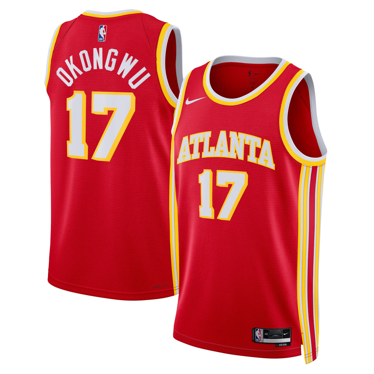Atlanta Hawks Icon Edition Swingman Jersey - Red - Onyeka Okongwu -