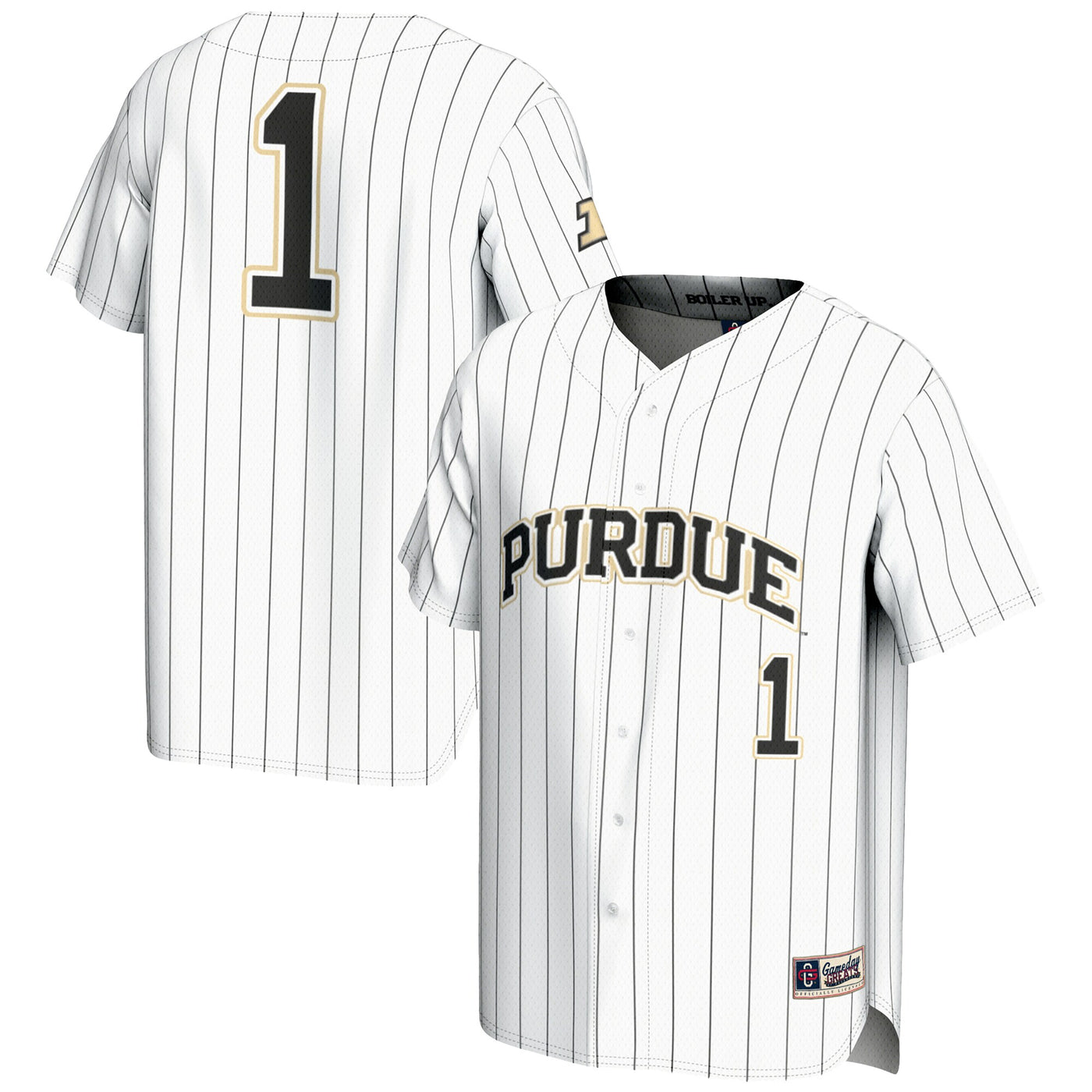 GameDay Greats #1 White Purdue Boilermakers Lightweight Baseball Jersey