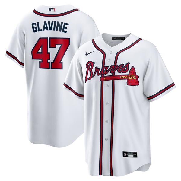 Atlanta Braves Tom Glavine White Home Retired Player Replica Jersey