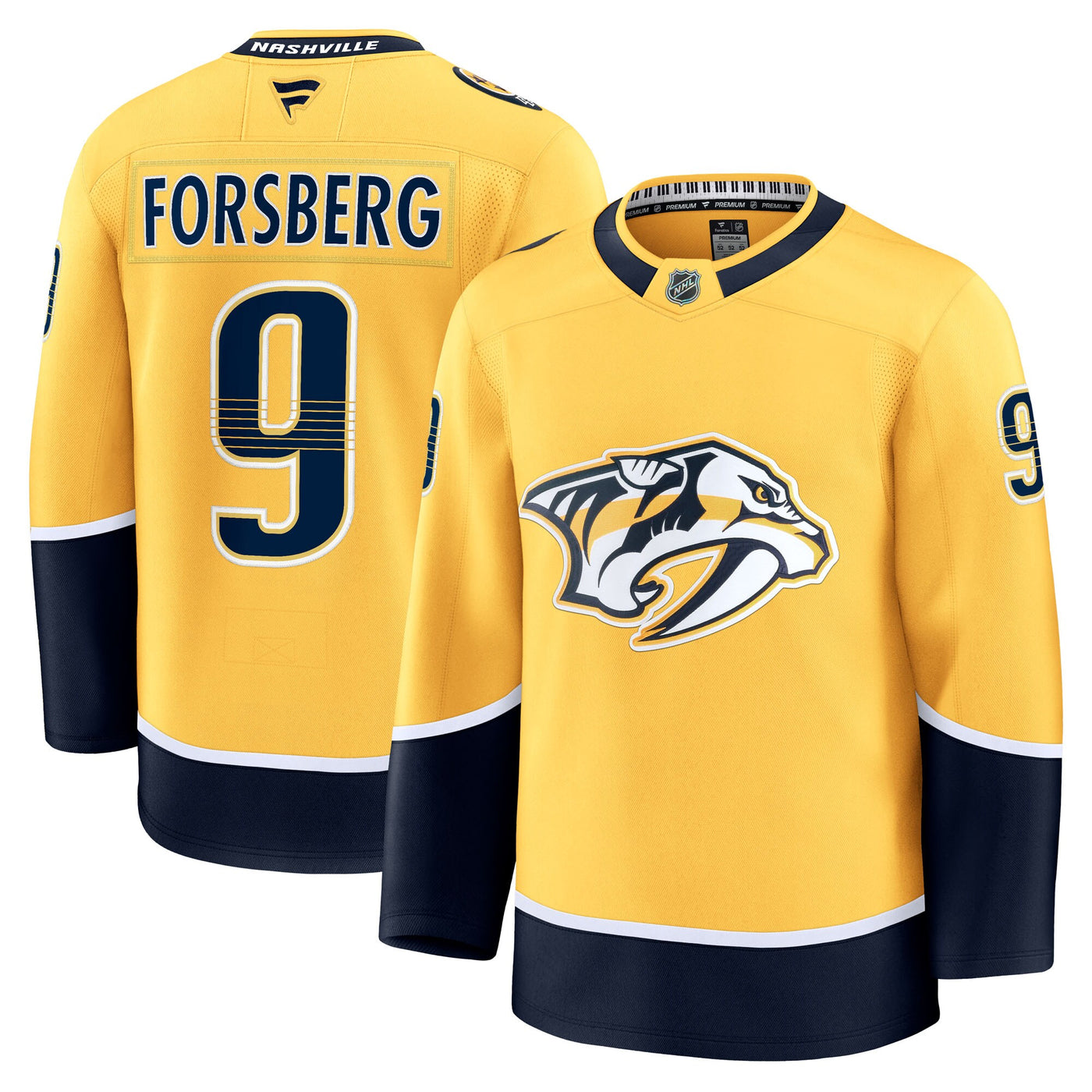 Nashville Predators Filip Forsberg Fanatics Gold Home Premium Jersey