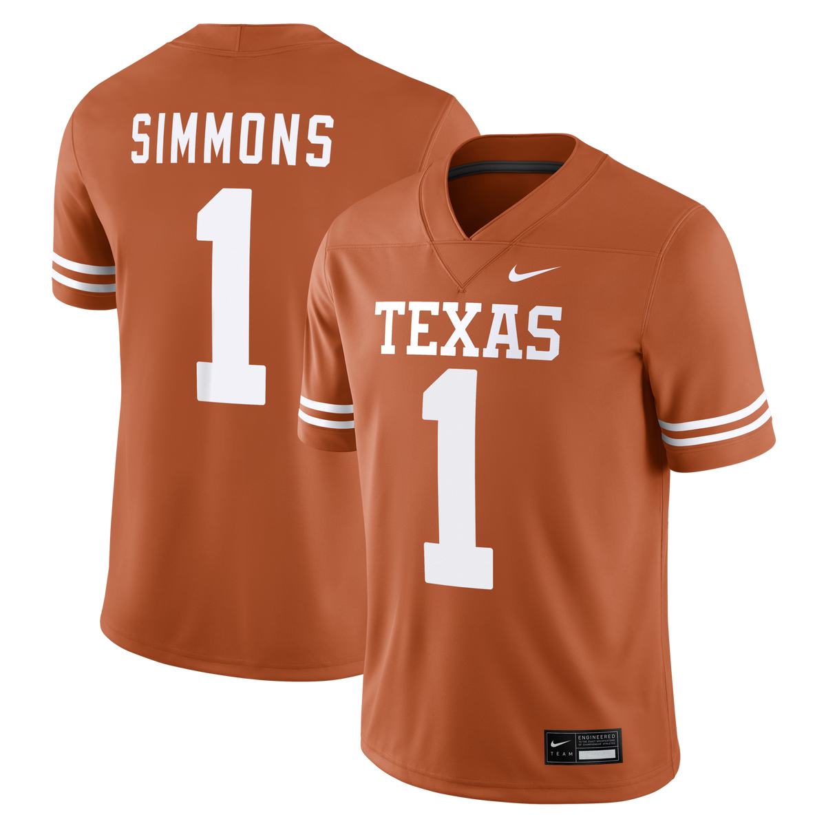 Colin Simmons Texas Longhorns Game Football Jersey - Texas Orange