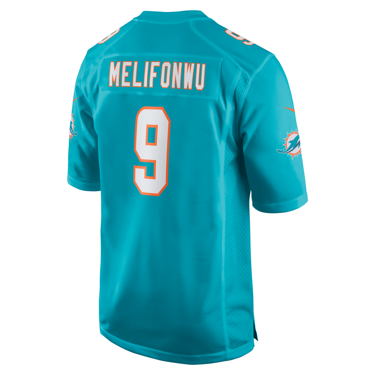 Miami Dolphins Ifeatu Melifonwu Aqua Team Game Jersey
