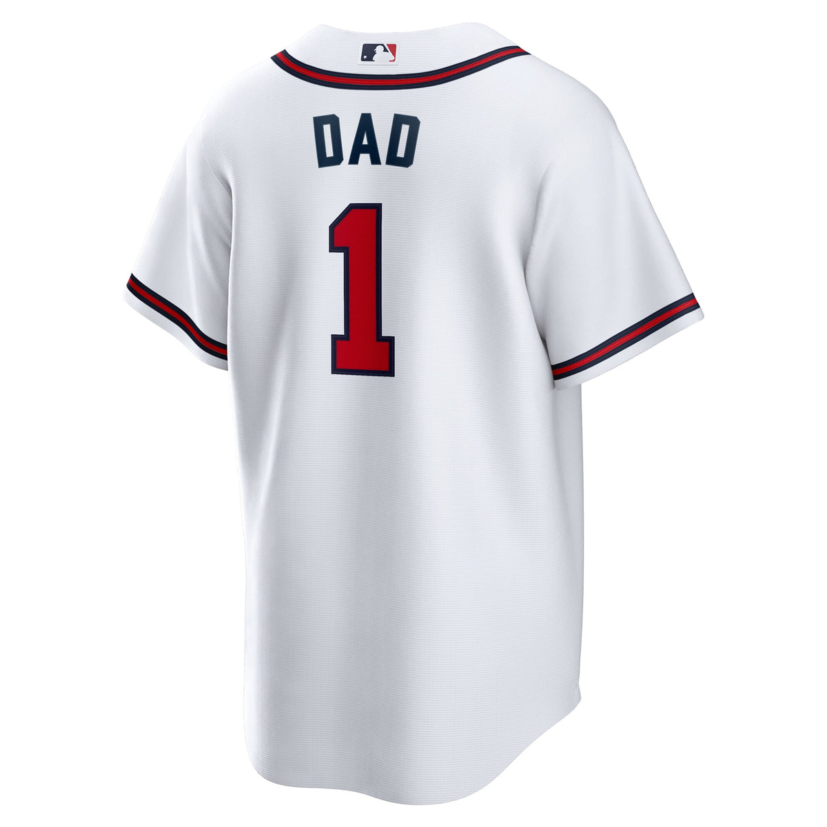 Atlanta Braves White #1 Dad Home Replica Jersey