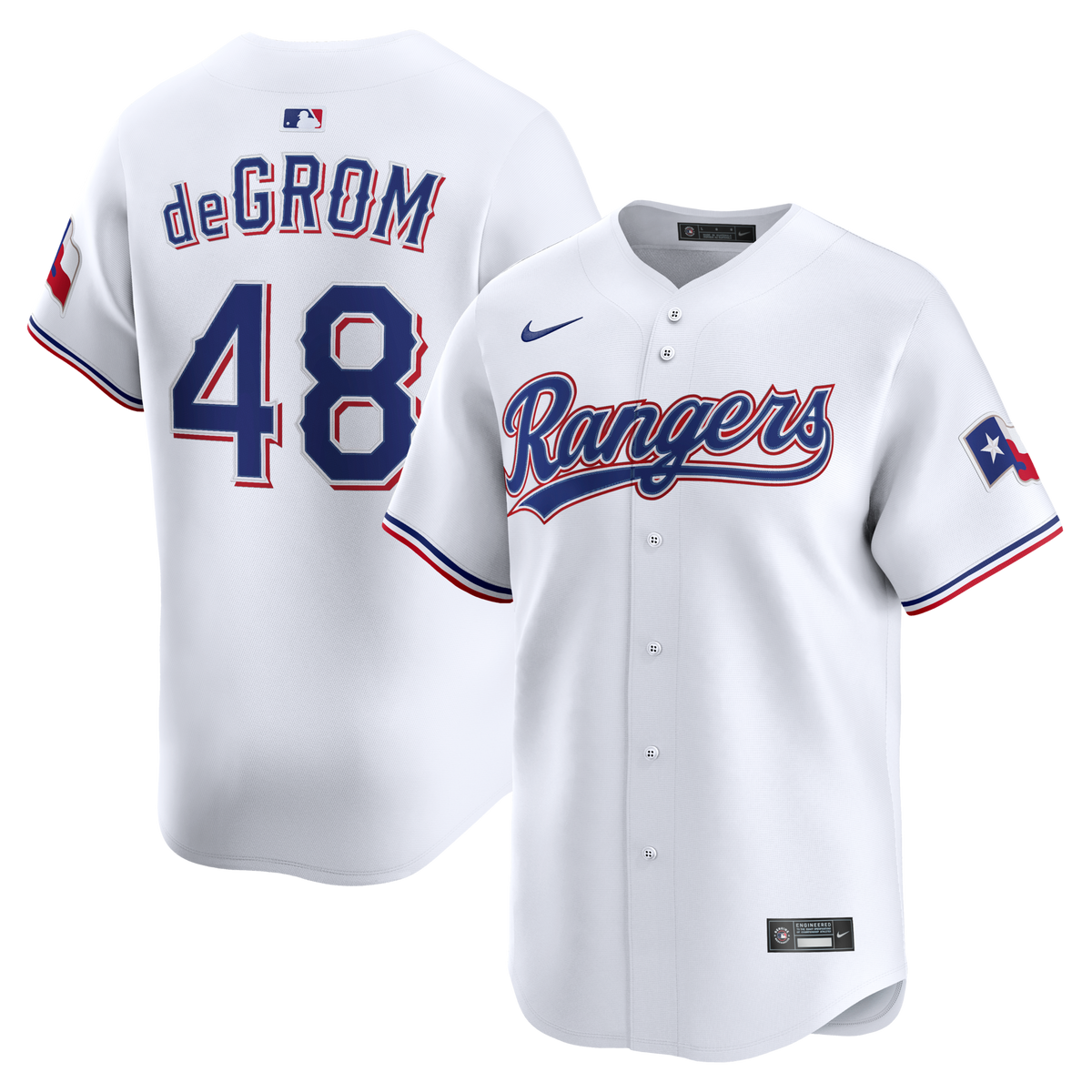 Texas Rangers Jacob deGrom White Home Limited Jersey