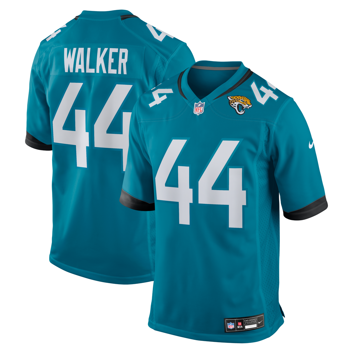 Jacksonville Jaguars Travon Walker Teal Player Game Jersey