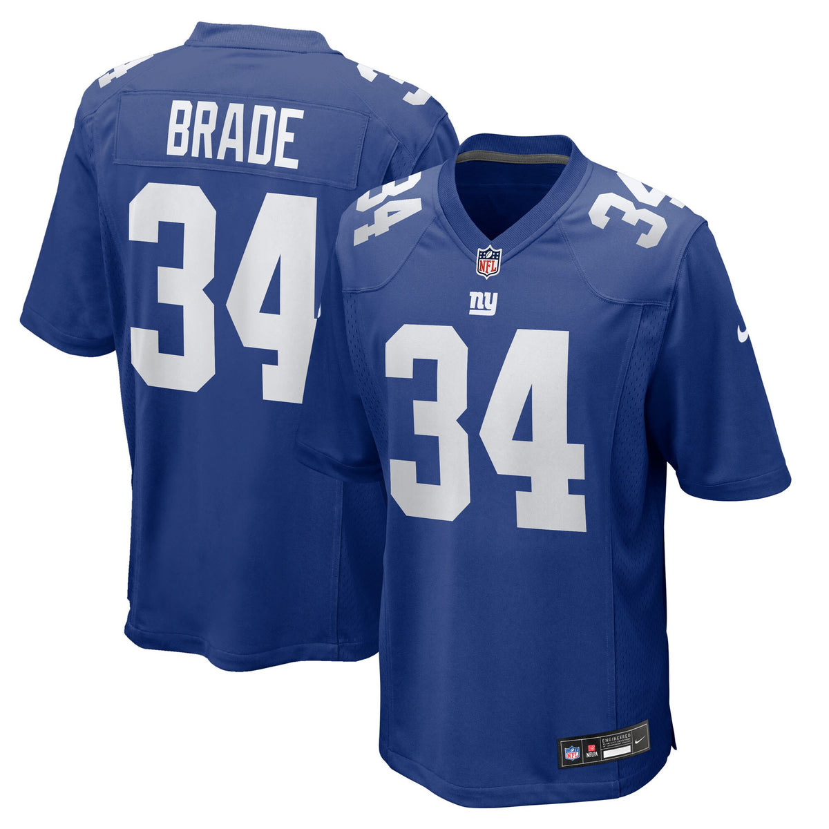 New York Giants Beau Brade Royal Team Game Jersey