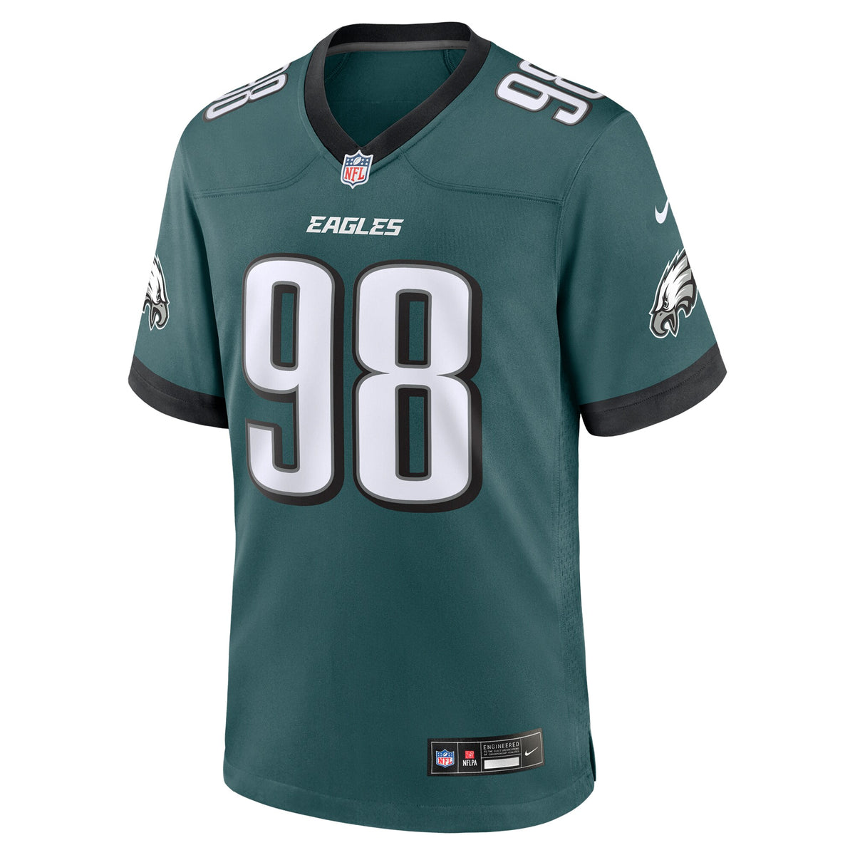 Philadelphia Eagles Jalen Carter Midnight Green Team Game Jersey
