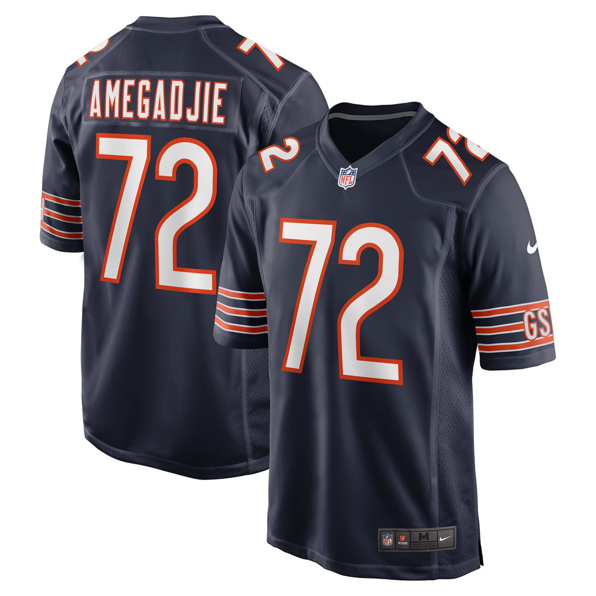 Chicago Bears Kiran Amegadjie Navy Game Jersey