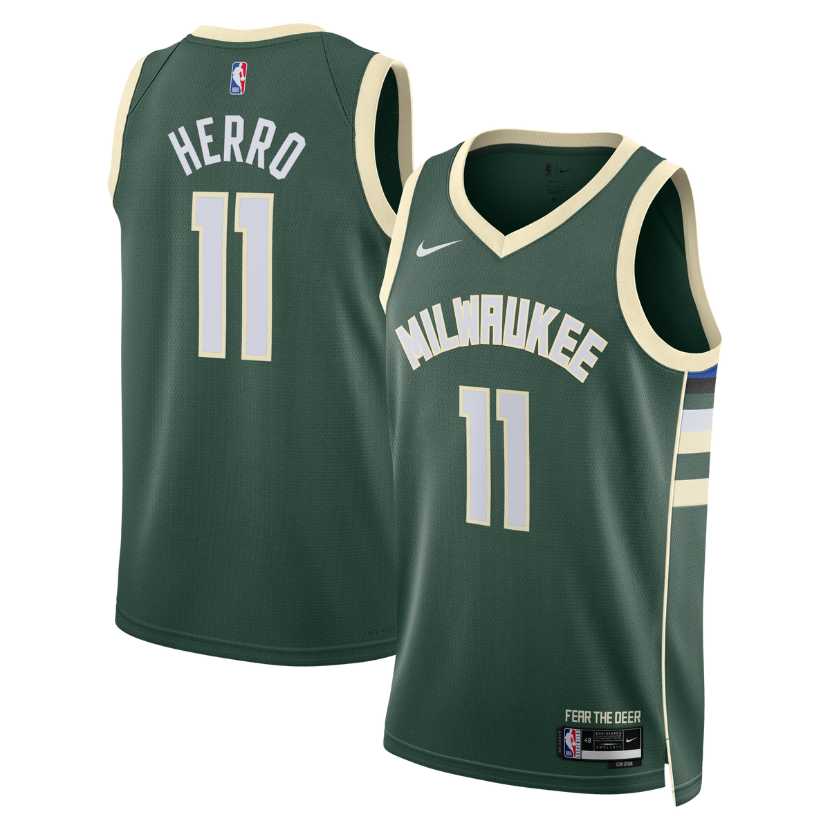 Milwaukee Bucks Icon Edition Swingman Jersey - Hunter Green - Tyler Herro -