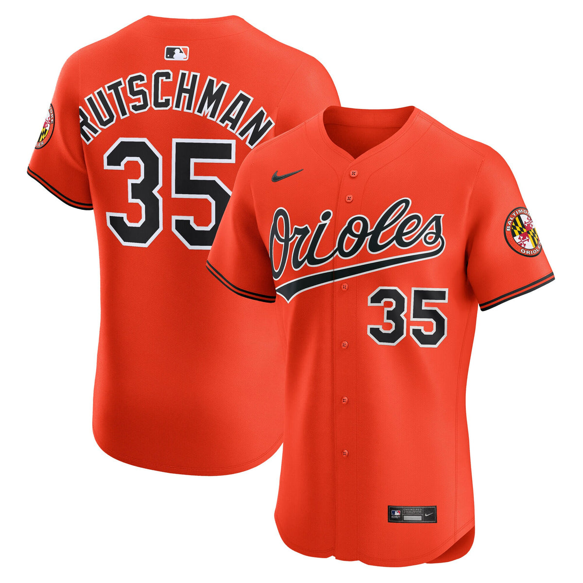 Baltimore Orioles Adley Rutschman Orange Alternate 2 Elite Jersey