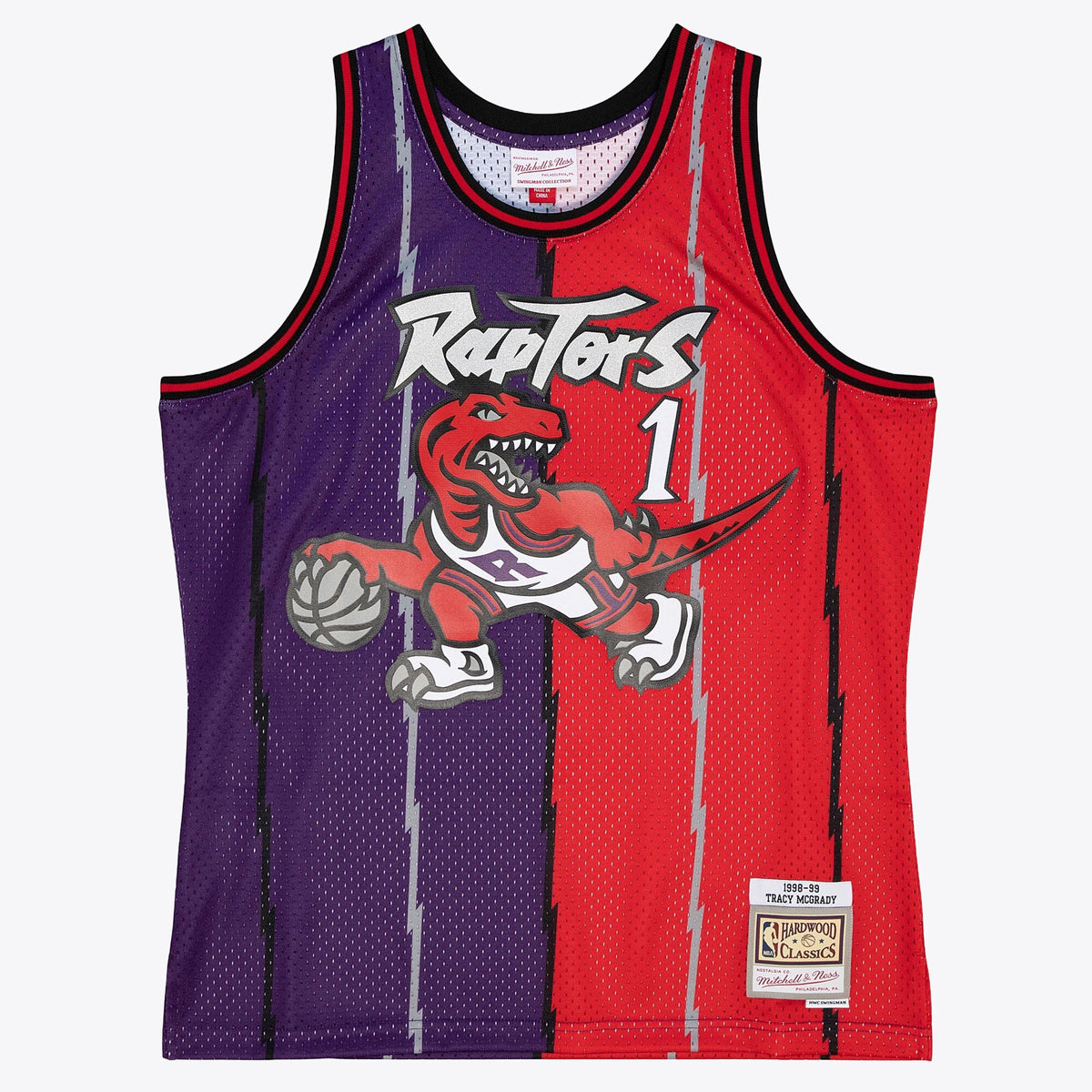 Toronto Raptors Mitchell & Ness Tracy McGrady 1998 Split Swingman Jersey - Purple/Red