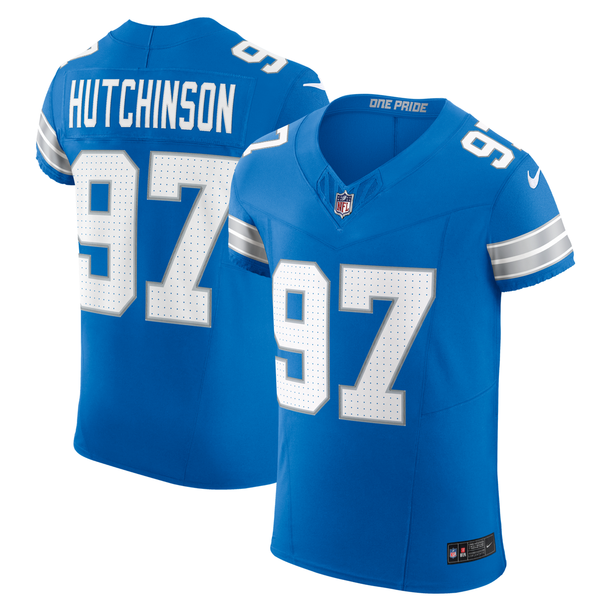 Detroit Lions Aidan Hutchinson Blue Team Vapor F.U.S.E. Elite Jersey