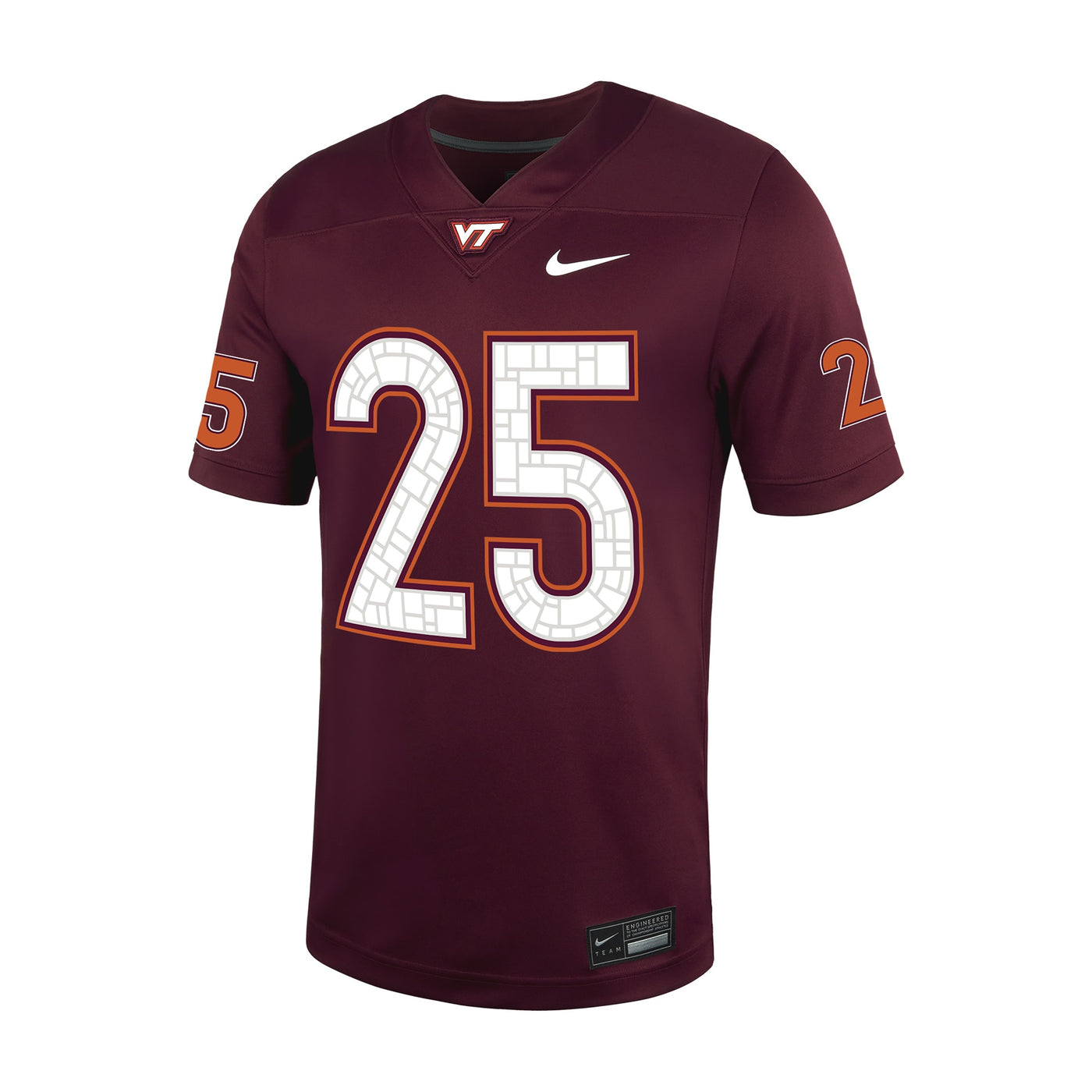 Nike #25 Maroon Virginia Tech Hokies Untouchable Football Jersey