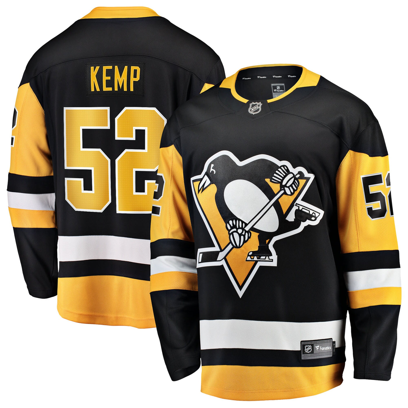 Pittsburgh Penguins Philip Kemp Fanatics Black Home Breakaway Jersey