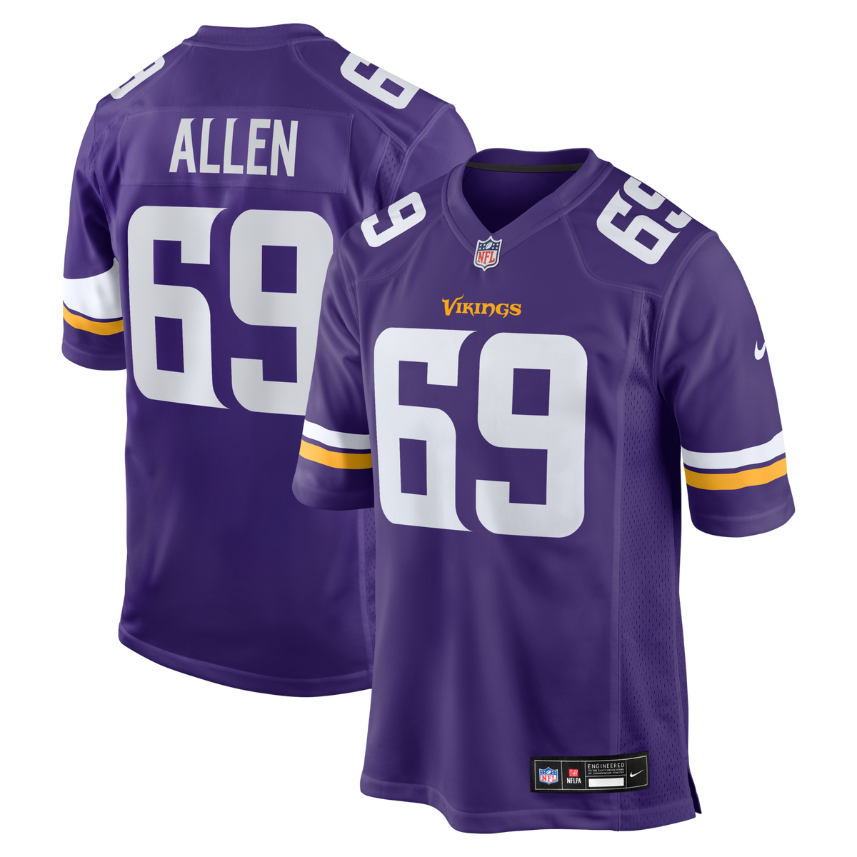 Minnesota Vikings Jared Allen Purple Retired Player Game Jersey