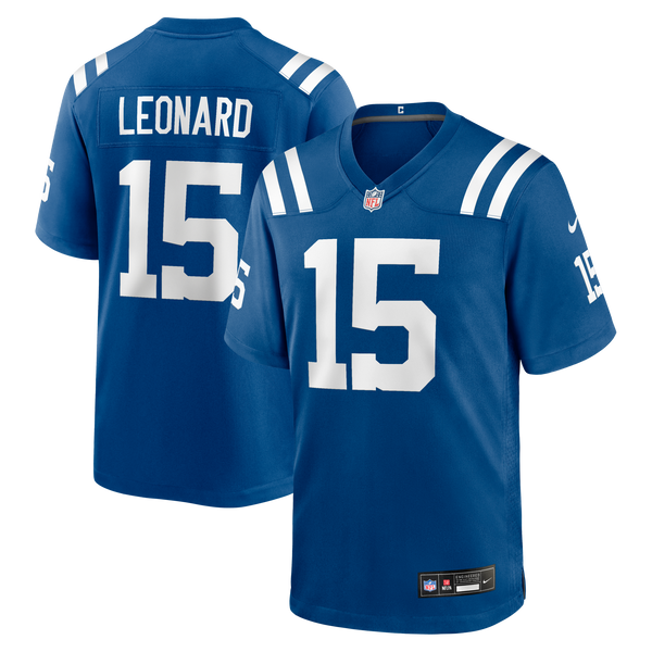 Indianapolis Colts Riley Leonard Royal Team Game Jersey