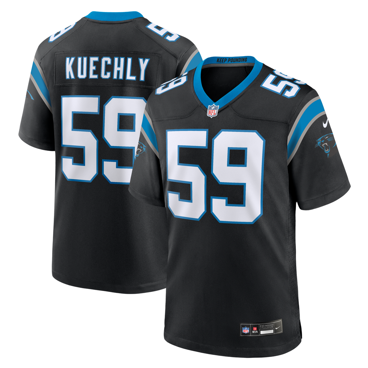 Carolina Panthers Luke Kuechly Black Team Game Jersey