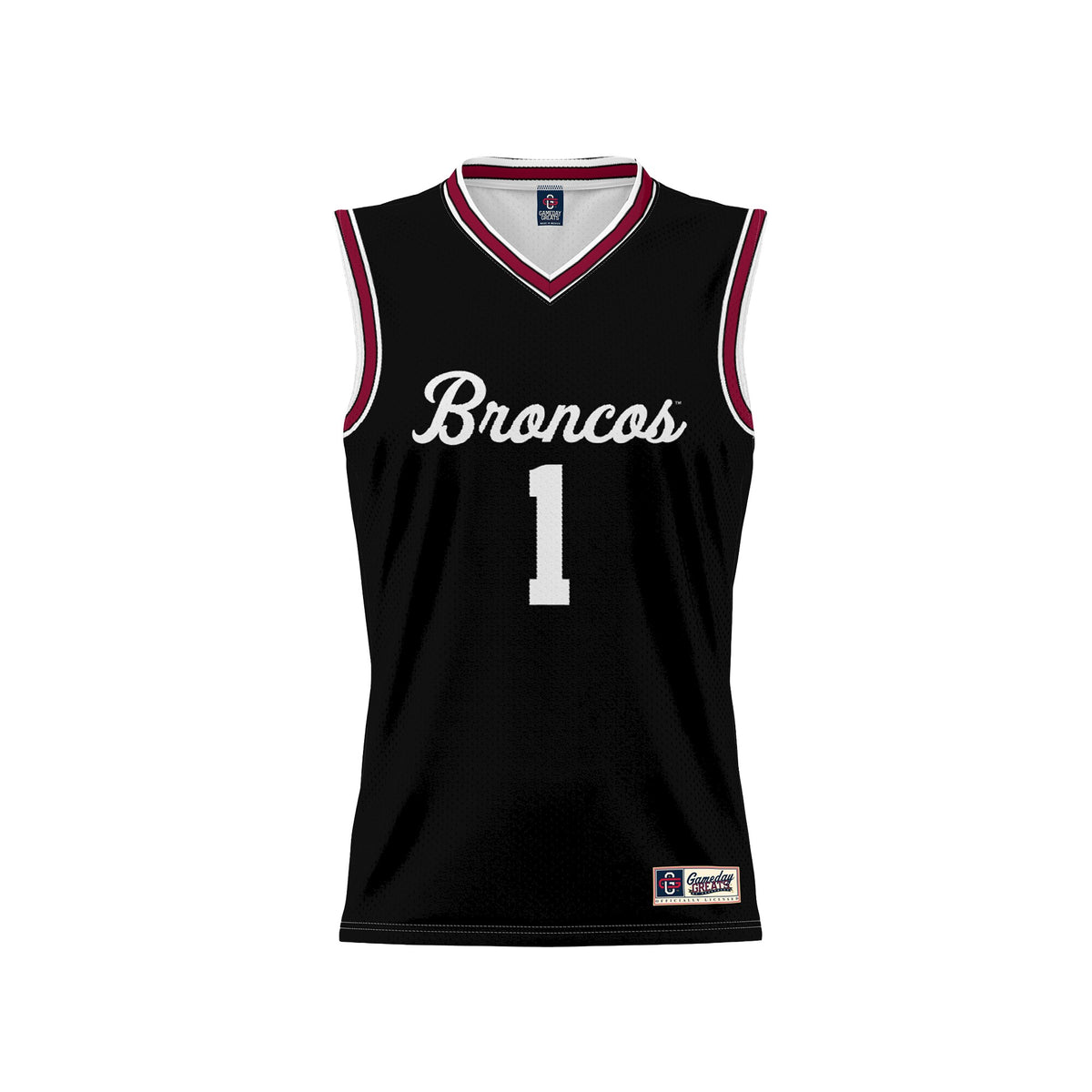 #1 Santa Clara Broncos GameDay Greats Lightweight Collegiate Basketball Fashion Jersey - Black