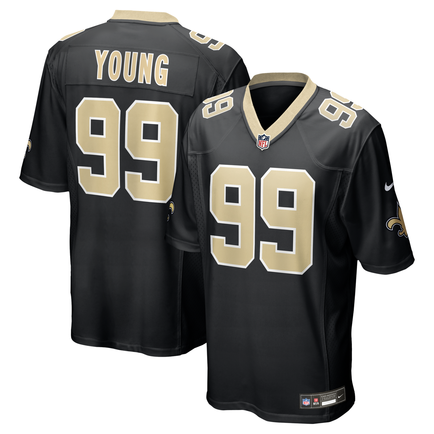 New Orleans Saints Chase Young Nike Black Game Jersey