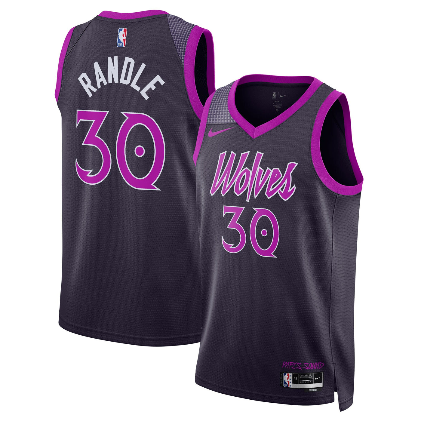 Minnesota Timberwolves Nike 2025/26 City Edition Swingman Jersey - Black - Julius Randle
