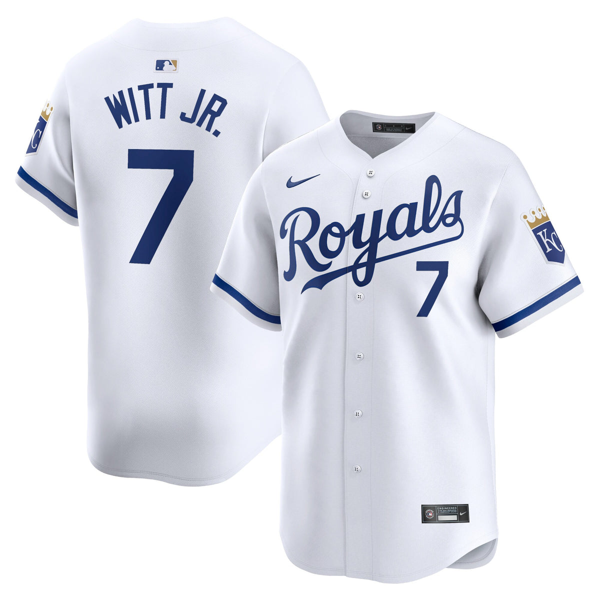 Kansas City Royals Bobby Witt Jr. White Home Limited Player Jersey
