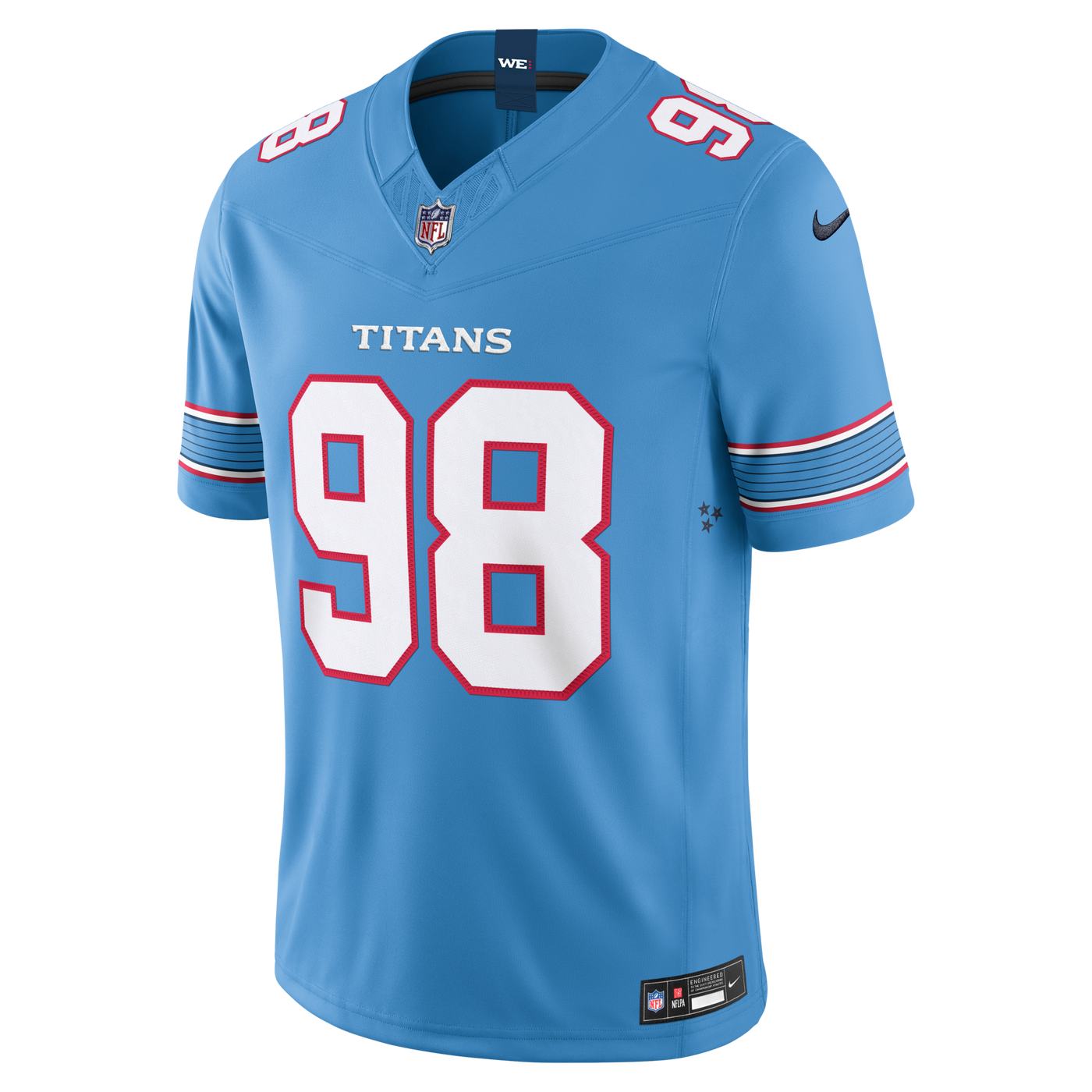 Tennessee Titans Jeffery Simmons Nike Light Blue Team Vapor F.U.S.E. Stitched Limited Jersey