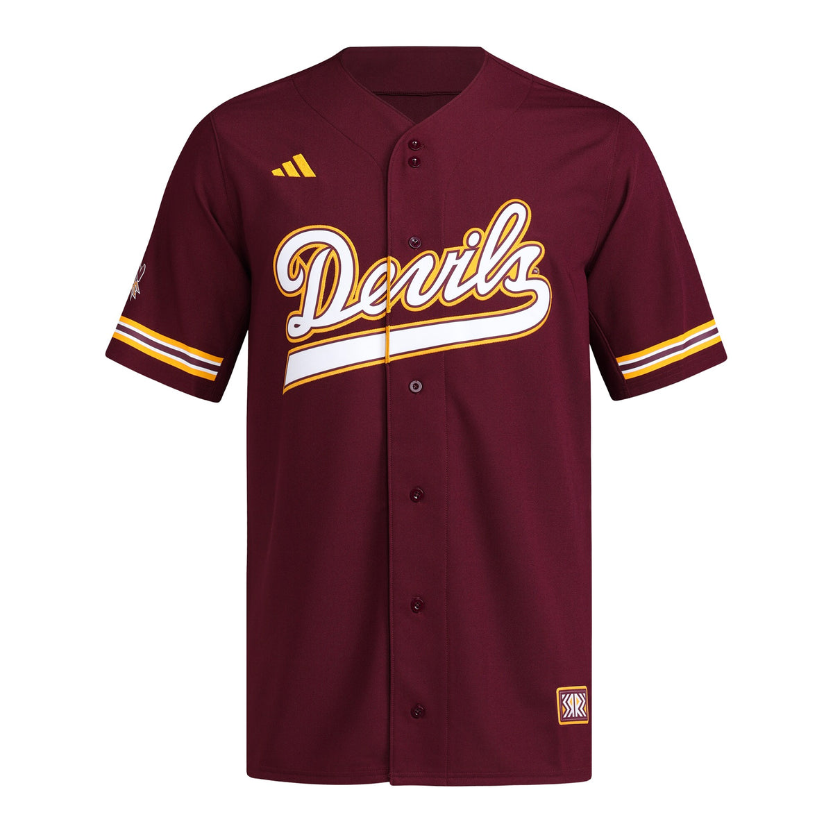 Arizona State Sun Devils Reversible Retro Full-Button Baseball Jersey - Maroon