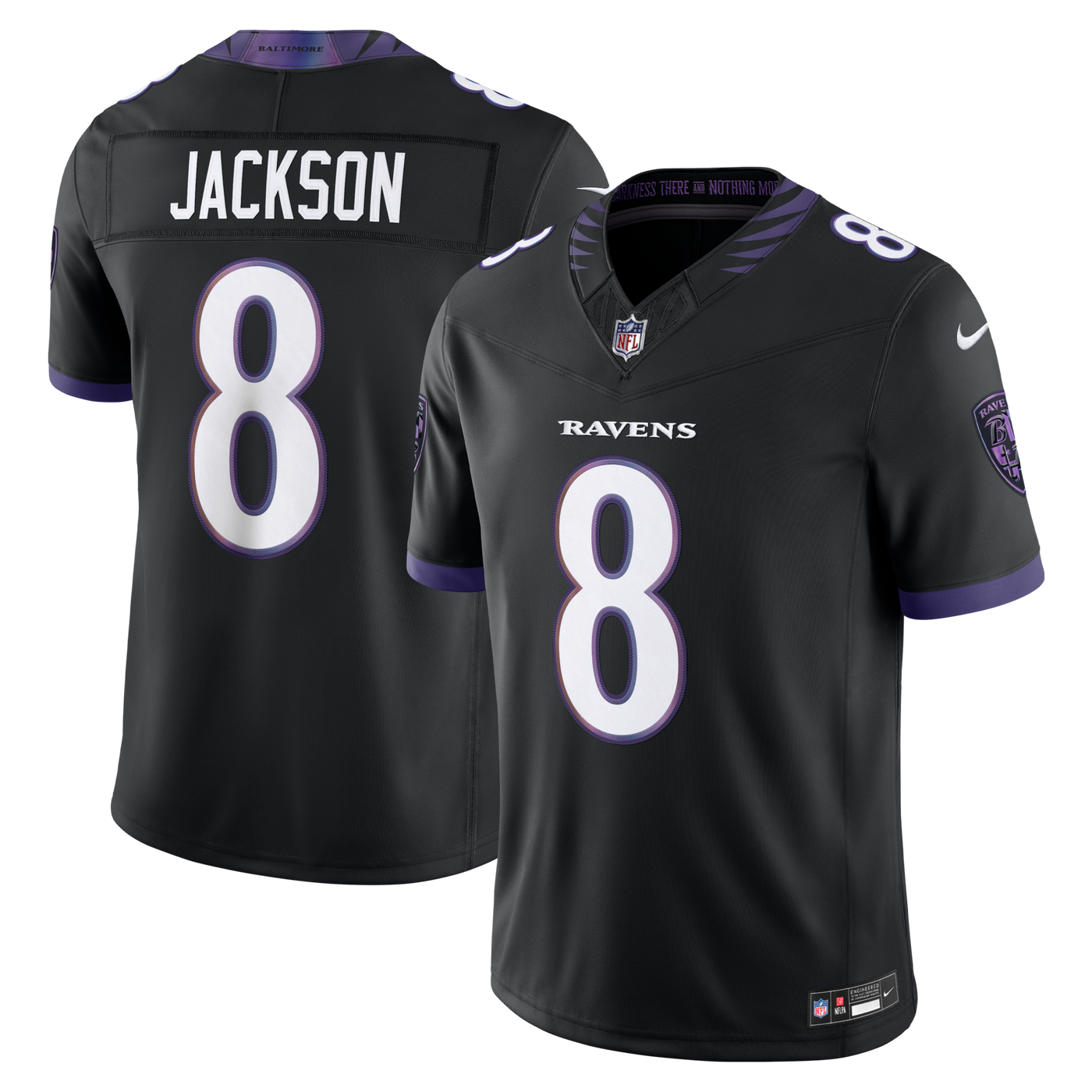 Baltimore Ravens Lamar Jackson Nike Black Alternate Alternate Vapor F.U.S.E. Stitched Limited Jersey