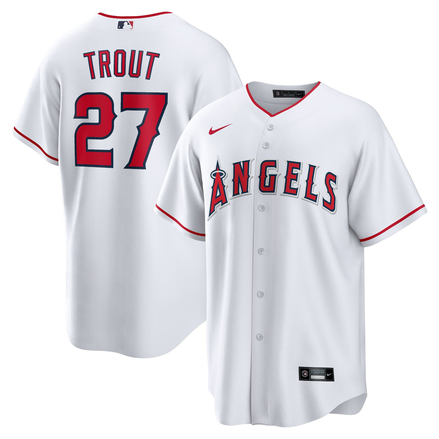 Los Angeles Angels Mike Trout Nike White Home Replica Player Name Jersey