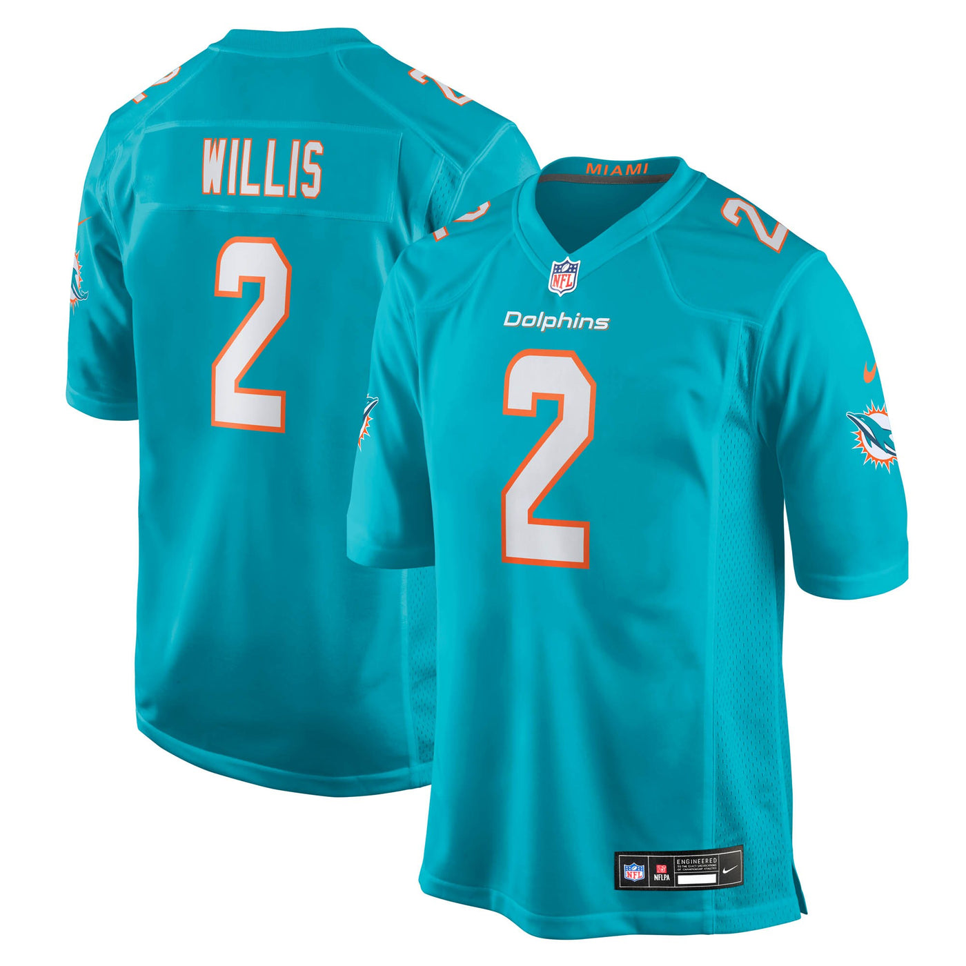 Miami Dolphins Malik Willis Nike Aqua Game Jersey