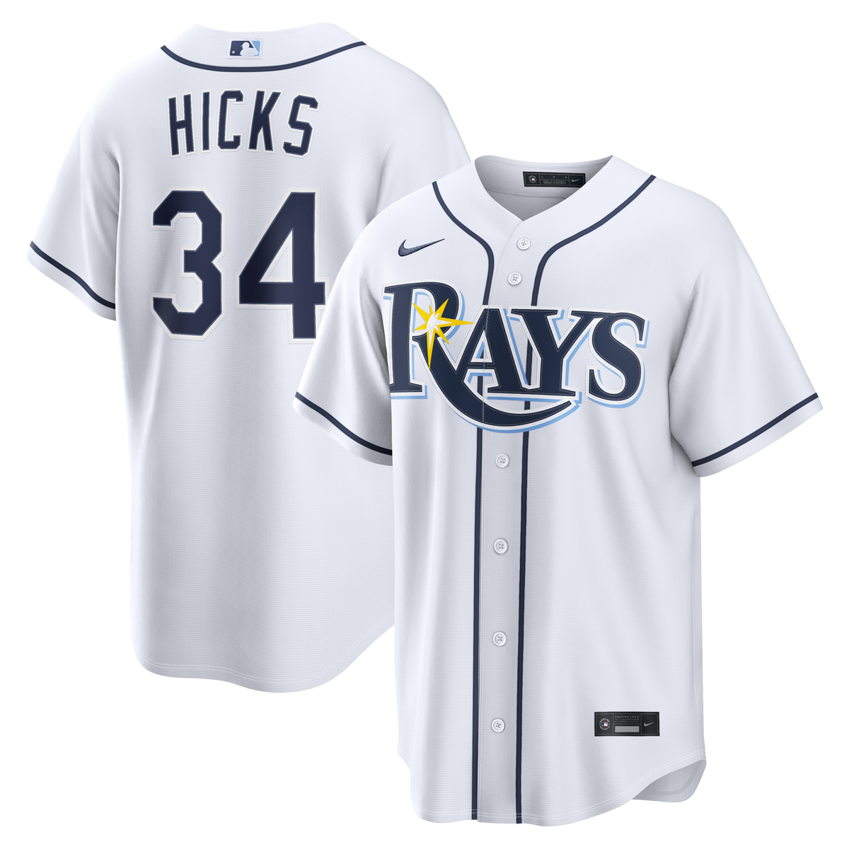 Tampa Bay Rays Liam Hicks White Home Replica Jersey