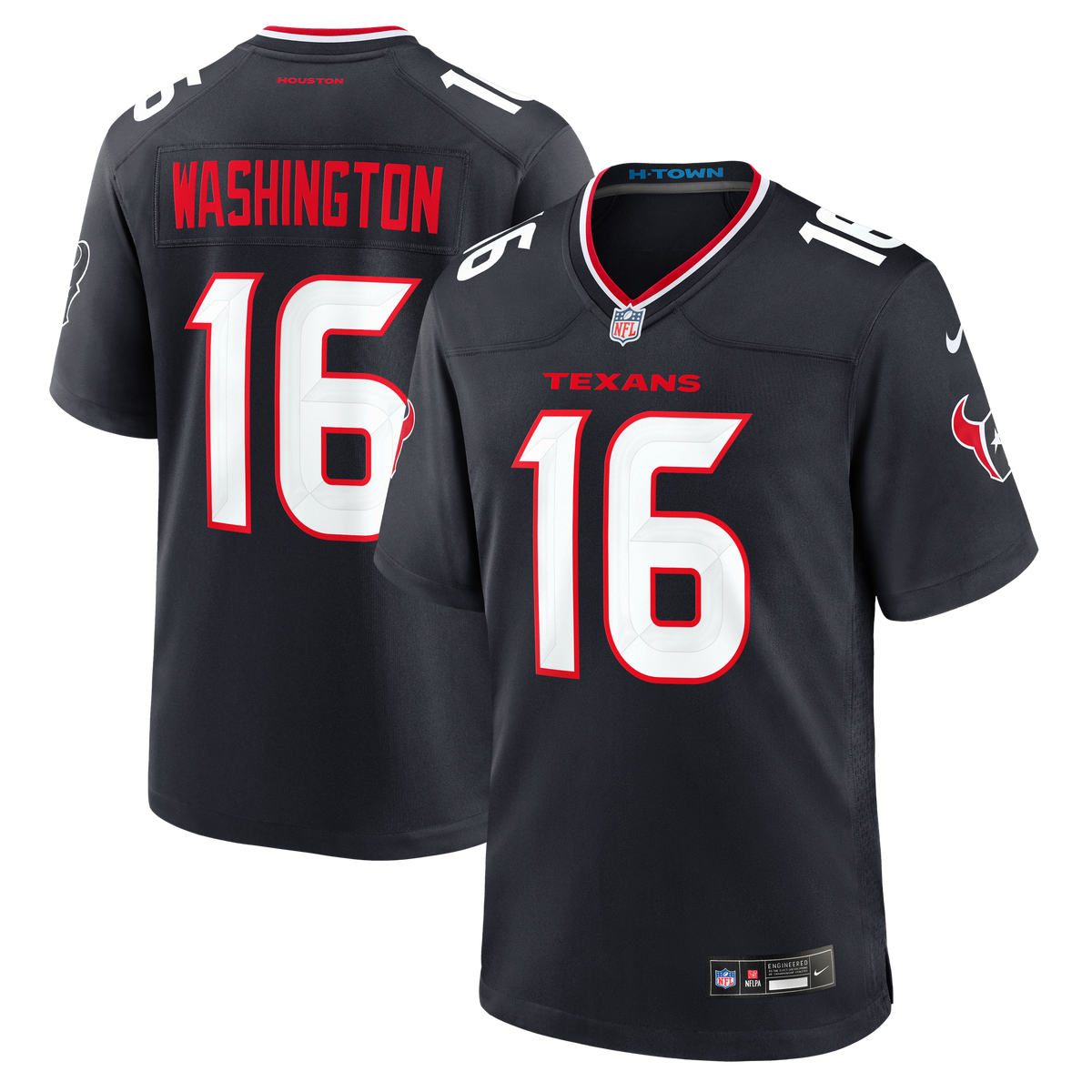 Houston Texans Montrell Washington Nike Navy Team Game Jersey