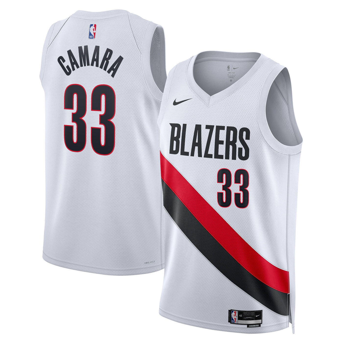 Portland Trail Blazers Nike Replica Association Edition Swingman Jersey - White - Toumani Camara