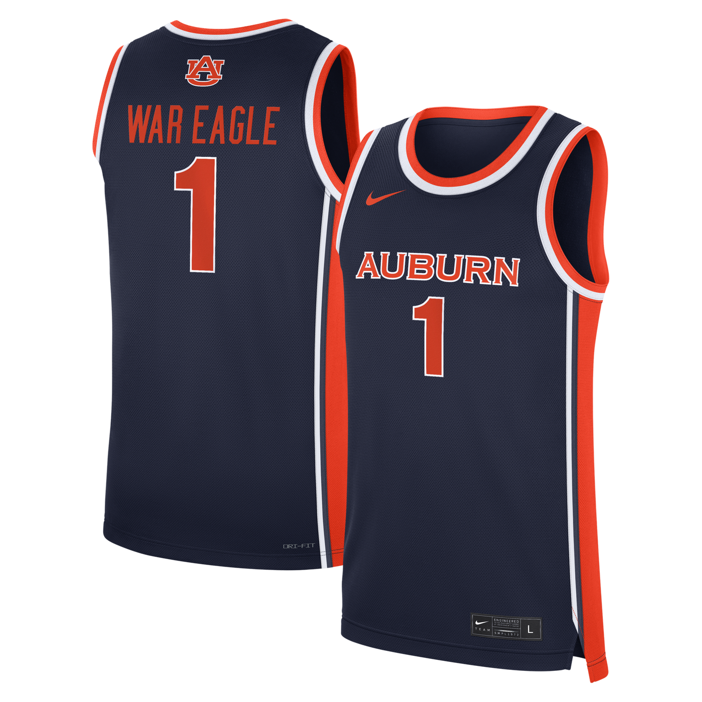 Nike Navy Auburn Tigers #1 Road War Eagle Replica Basketball Jersey