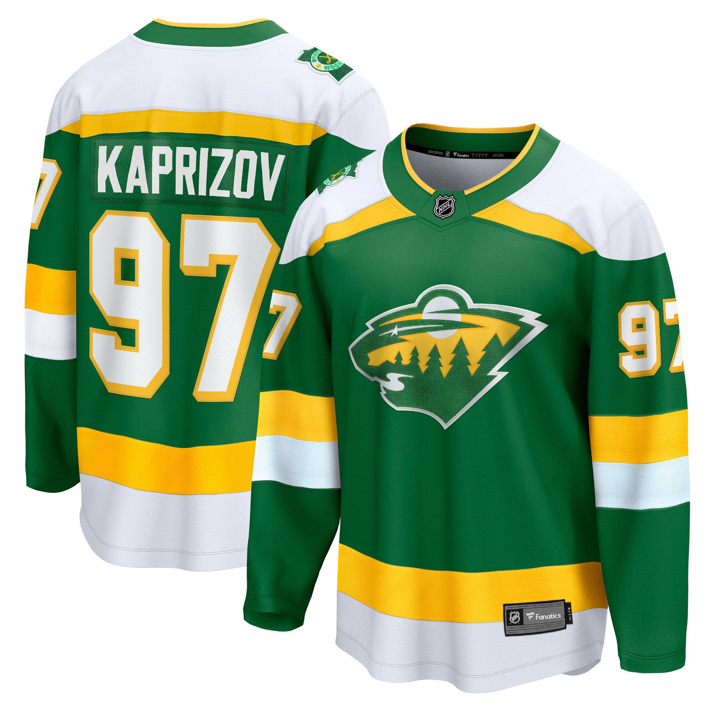 Minnesota Wild Kirill Kaprizov Fanatics Green 2023/24 Alternate Breakaway Jersey