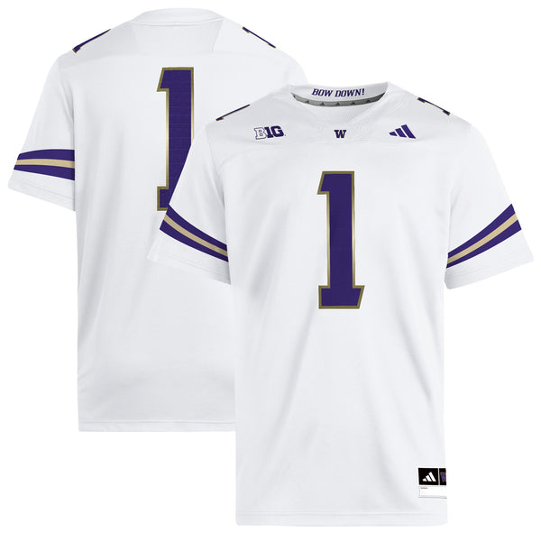 adidas #1 White Washington Huskies Premier Jersey