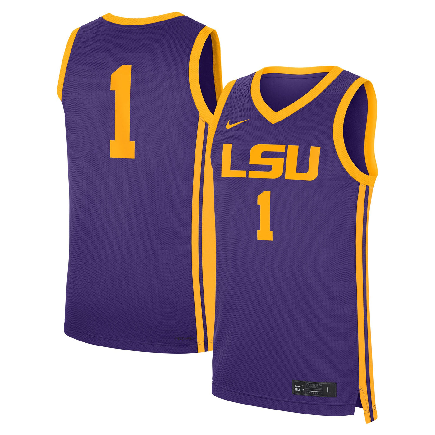 Nike #1 Purple LSU Tigers Road Replica Jersey