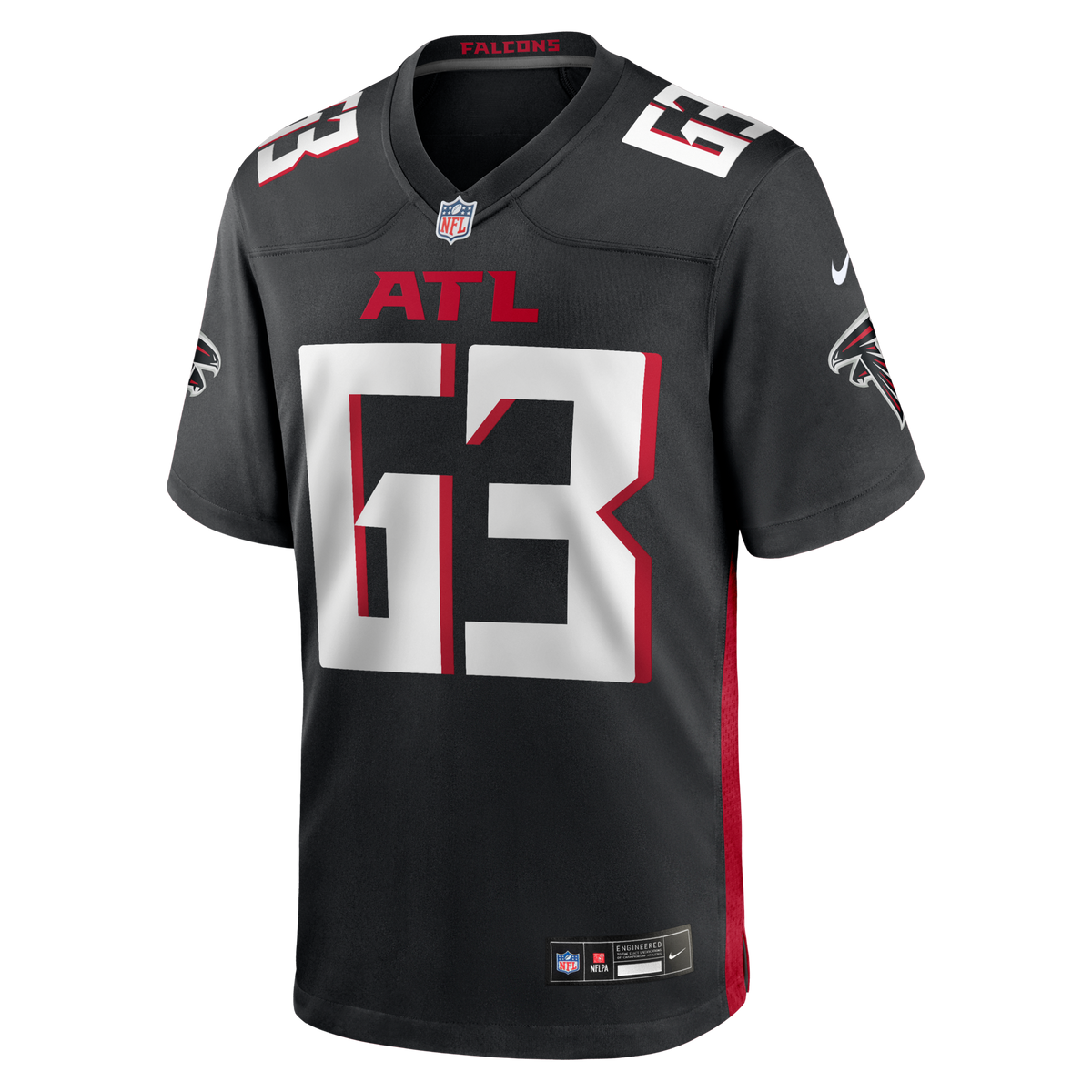 Atlanta Falcons Chris Lindstrom Black Game Jersey