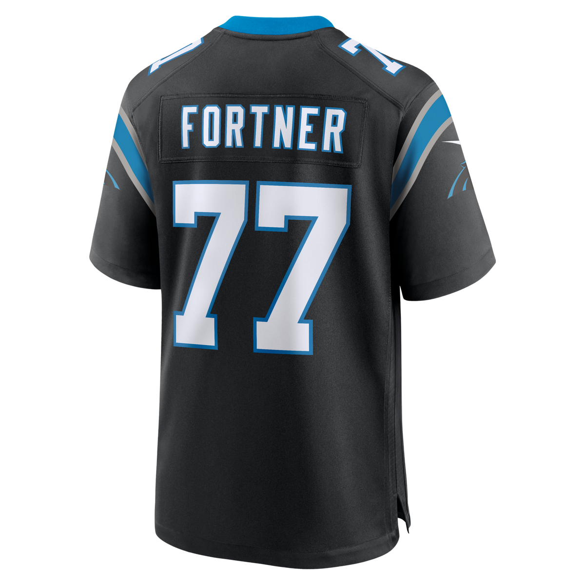Carolina Panthers Luke Fortner Black Team Game Jersey