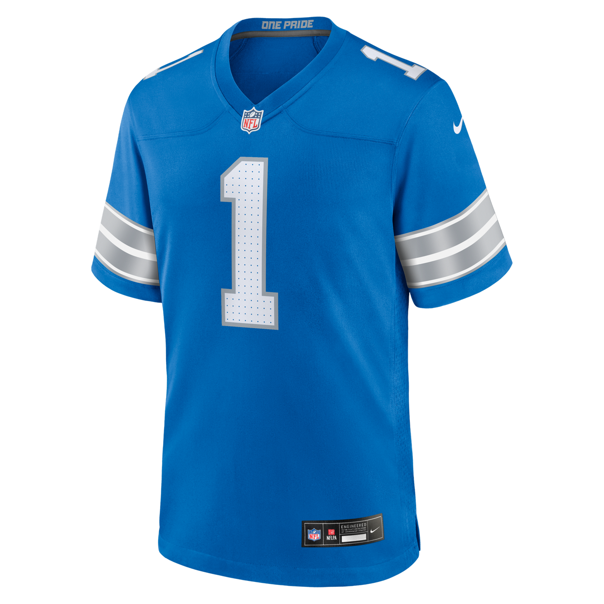 Detroit Lions Number 1 Dad Blue Game Jersey