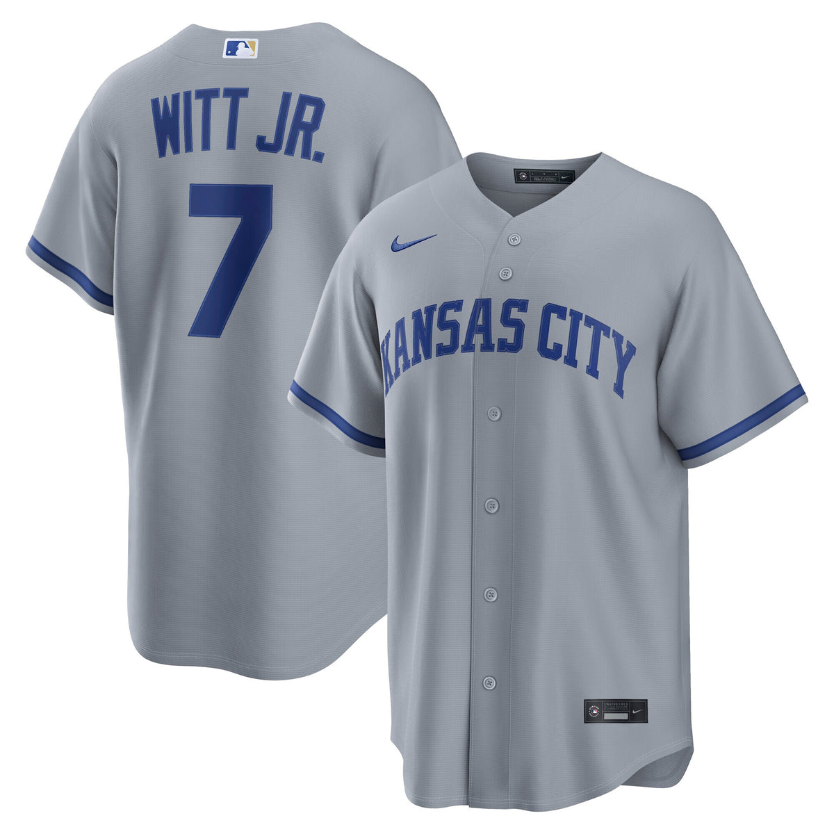 Kansas City Royals Bobby Witt Jr. Gray Road Replica Jersey