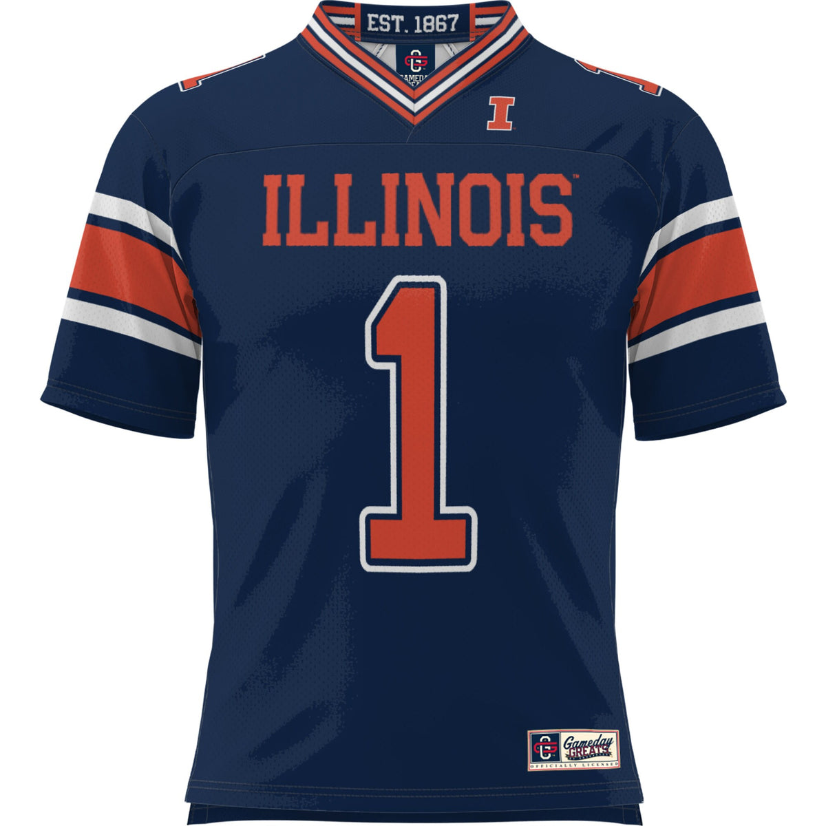 #1 Illinois Fighting Illini GameDay Greats Football Jersey - Navy