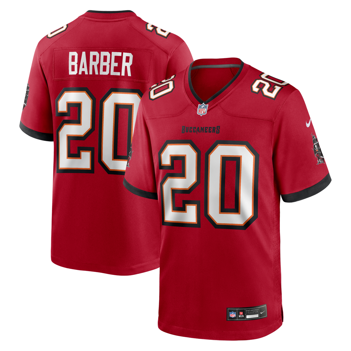 Tampa Bay Buccaneers Ronde Barber Red Game Retired Player Jersey