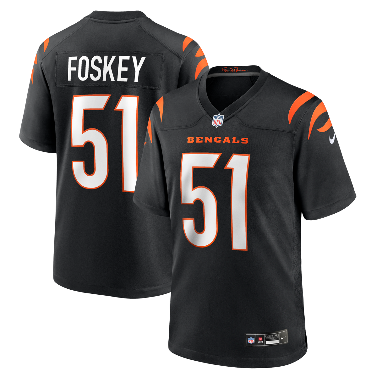 Cincinnati Bengals Isaiah Foskey Black Team Game Jersey