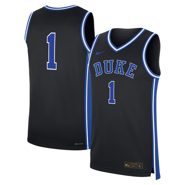 Nike #1 Black Duke Blue Devils Alternate Replica Jersey