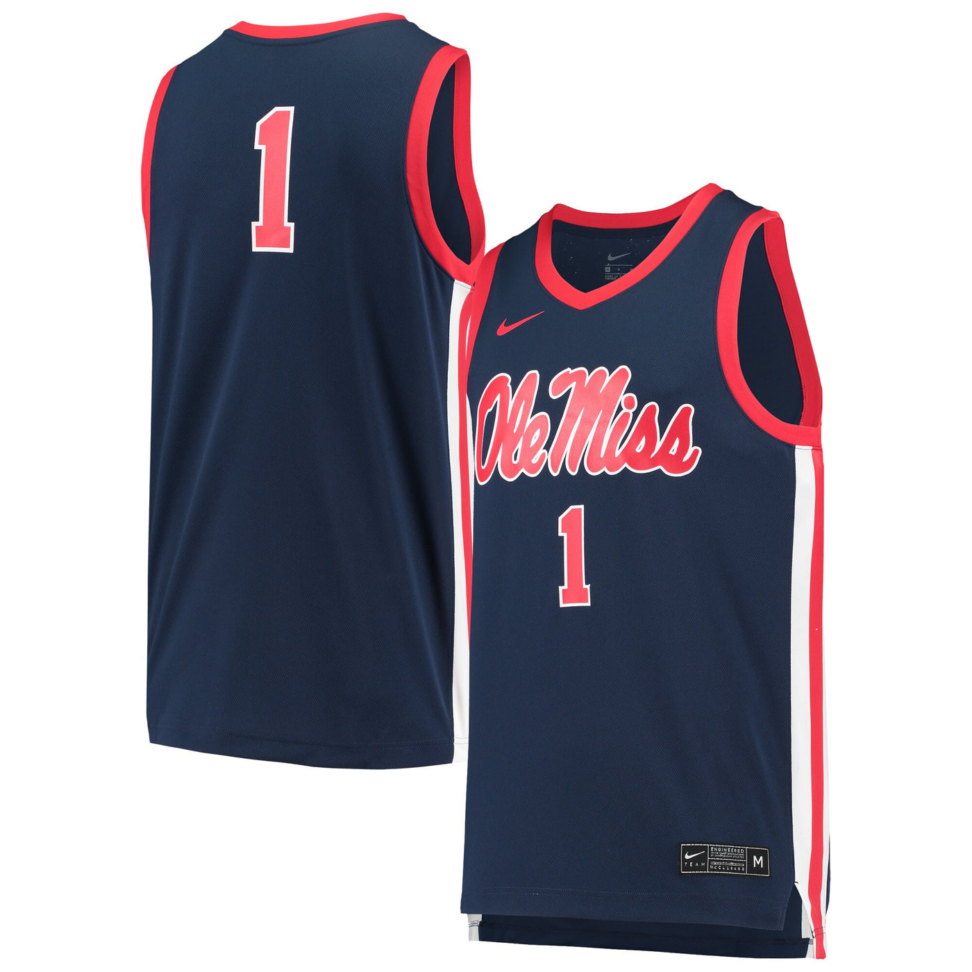 Nike #1 Navy Ole Miss Rebels Replica Basketball Jersey