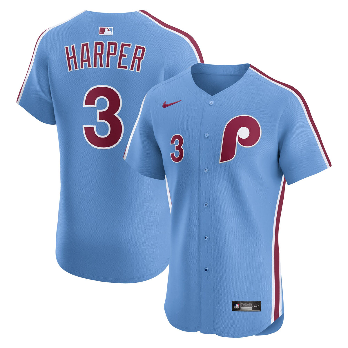 Philadelphia Phillies Bryce Harper Light Blue Alternate Elite Jersey