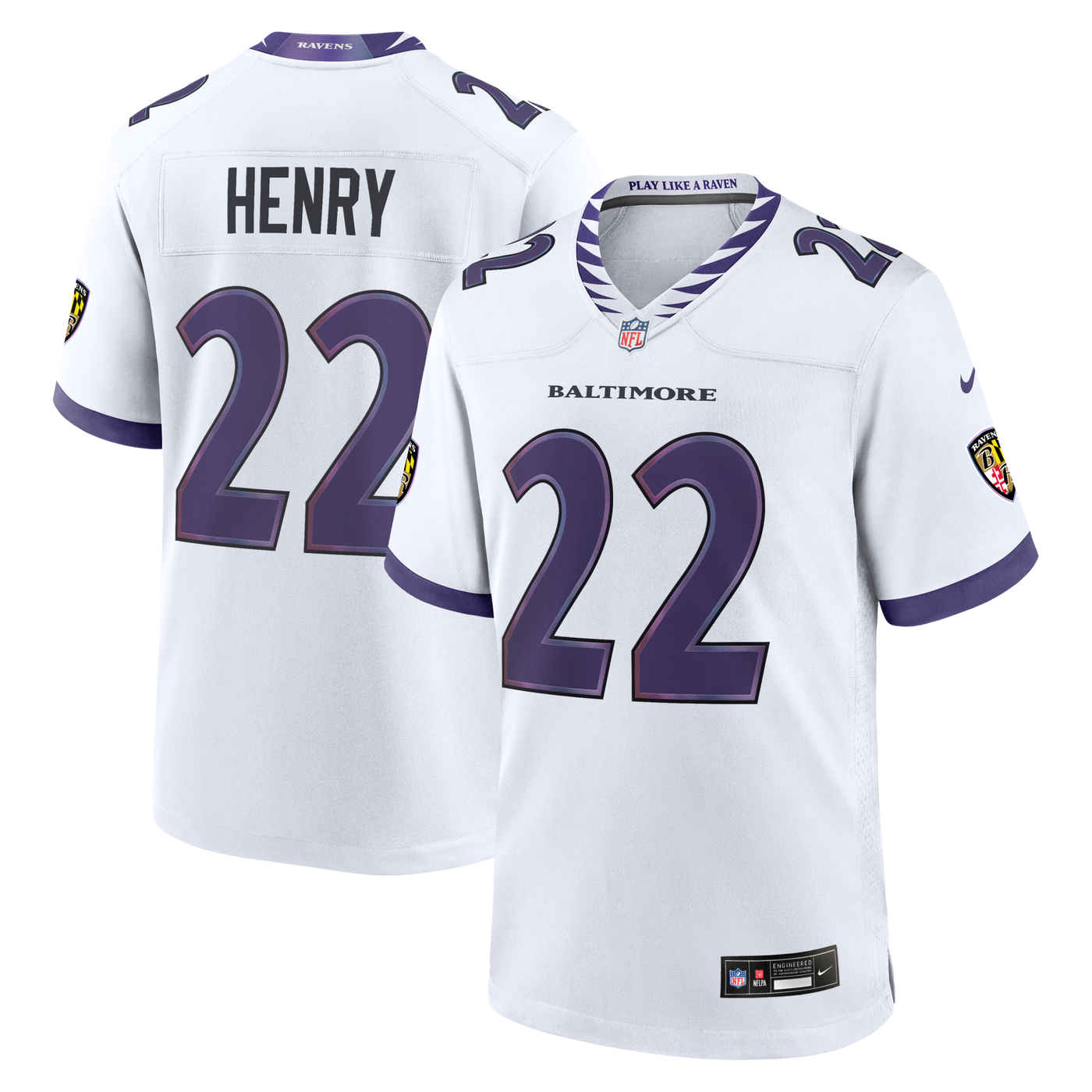 Baltimore Ravens Derrick Henry Nike White Game Jersey
